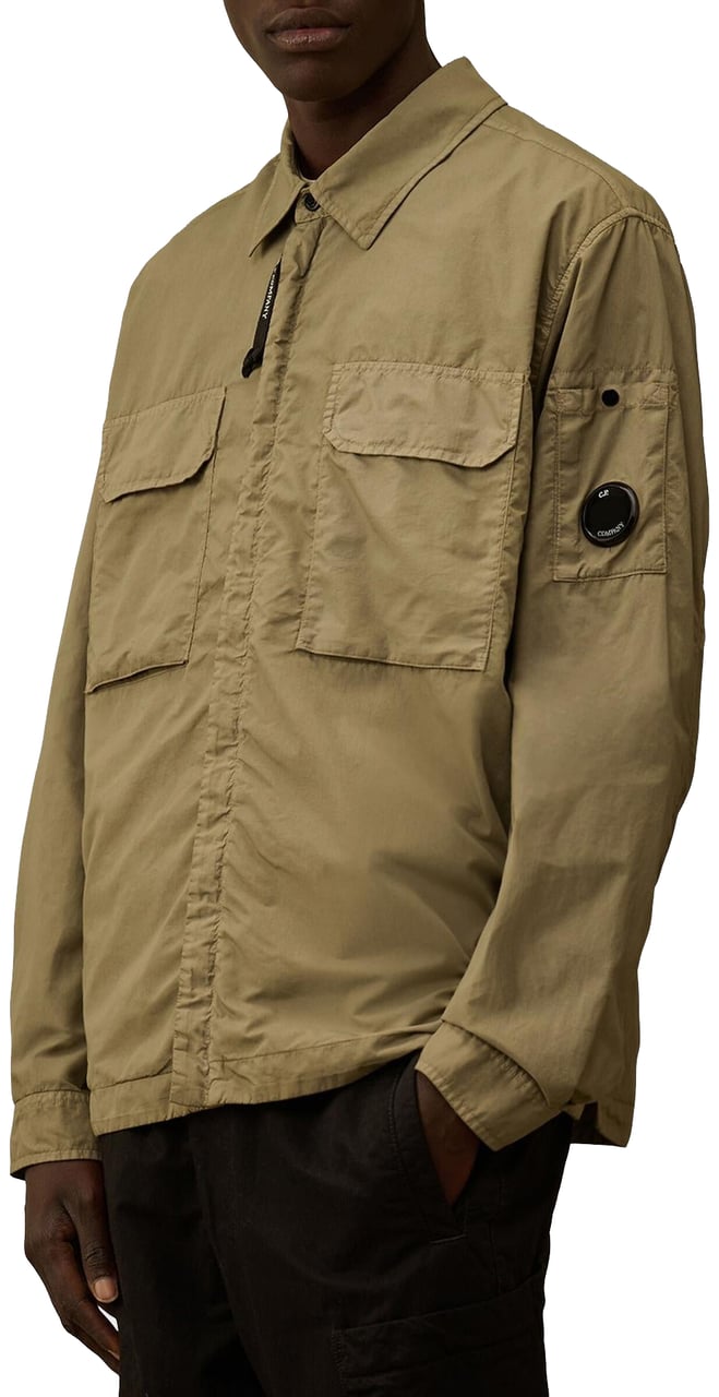 CP Company Heren Lens Zipped Overshirt Bruin Bruin