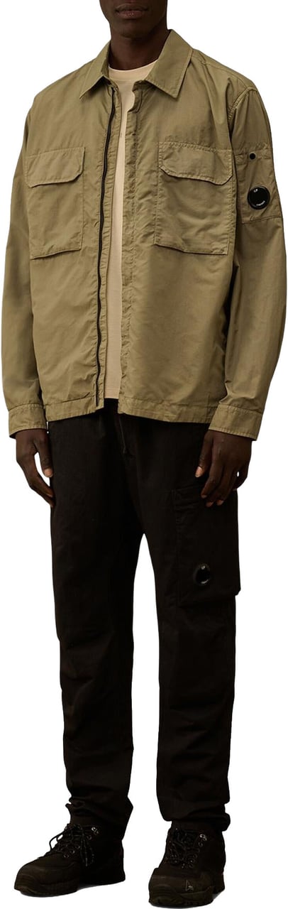 CP Company C.P.Company Heren Lens Zipped Overshirt Bruin Bruin