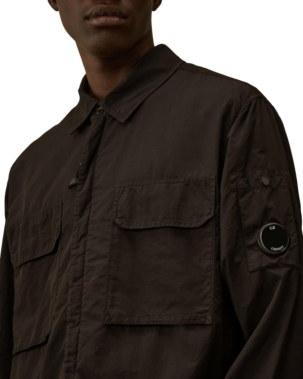 CP Company Heren Lens Zipped Overshirt Zwart Zwart