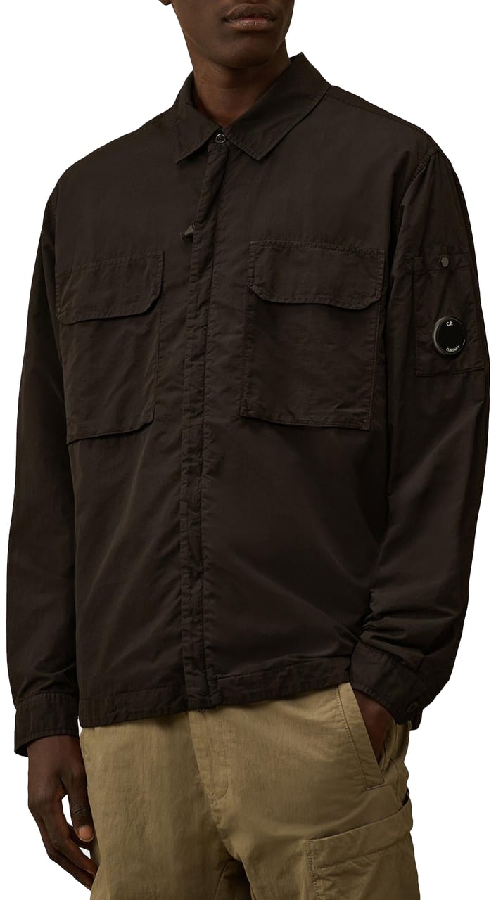 CP Company Heren Lens Zipped Overshirt Zwart Zwart