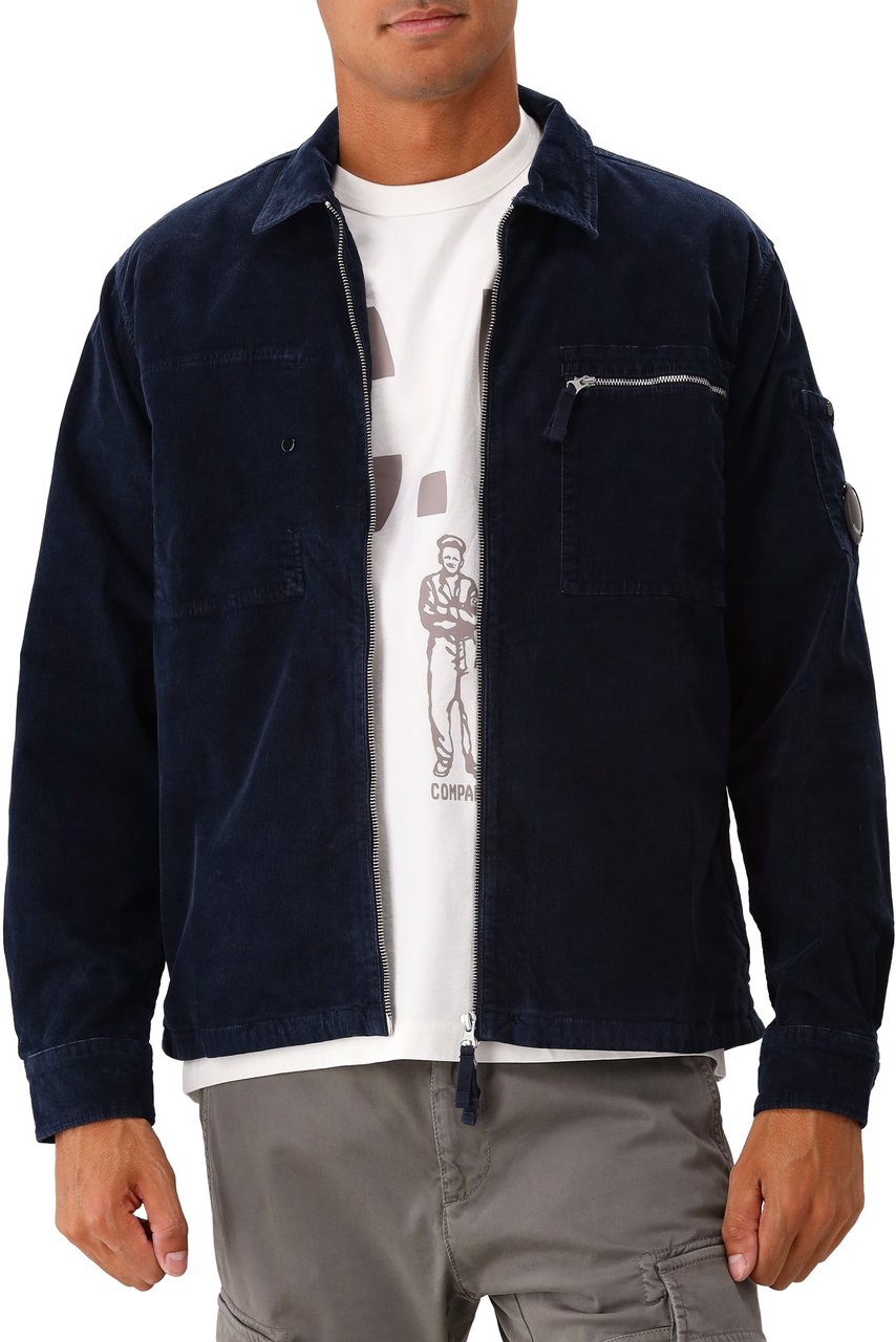 CP Company C.P. Company Overshirt Blauw Corduroy Blauw