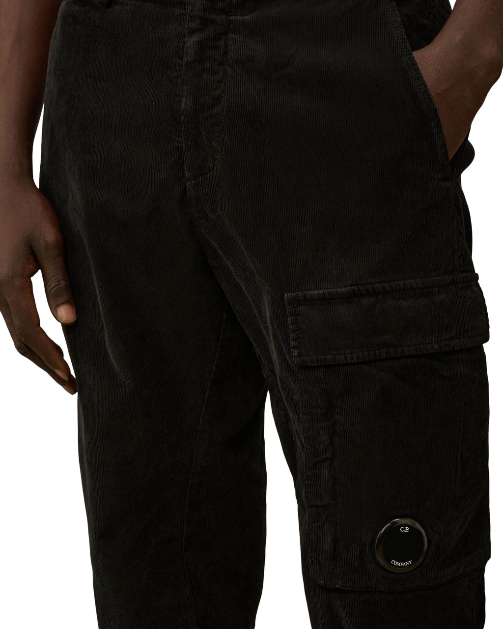 CP Company Heren Curduroy Cargo Pants Zwart Zwart