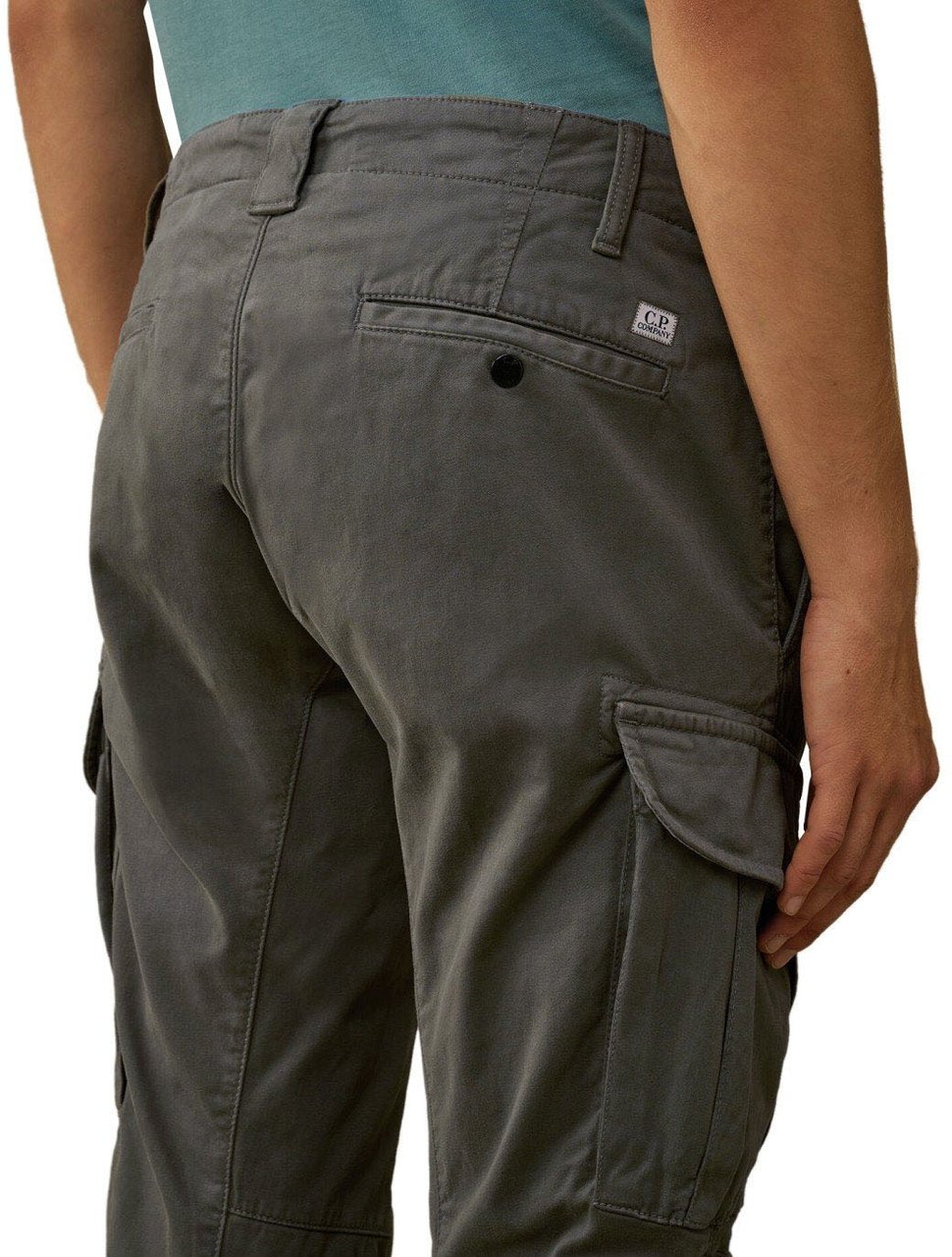CP Company C.P. COMPANY STRETCH SATEEN DARK SHADOW CARGO PANTS Grijs