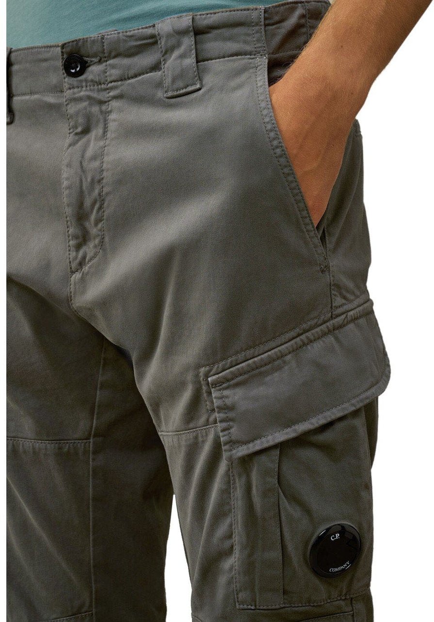 CP Company C.P. COMPANY STRETCH SATEEN DARK SHADOW CARGO PANTS Grijs