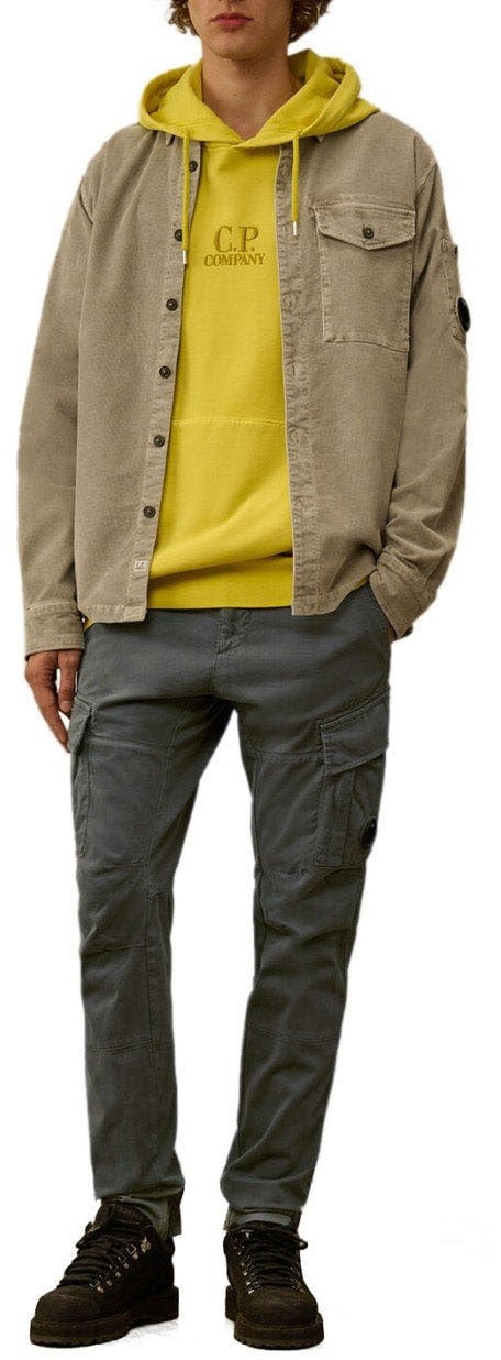 CP Company C.P. COMPANY STRETCH SATEEN DARK SHADOW CARGO PANTS Grijs