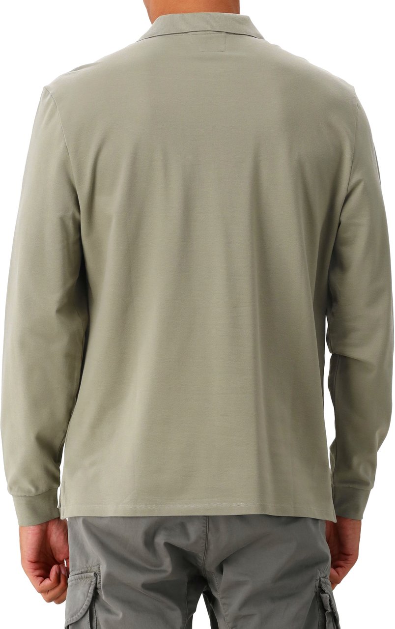 CP Company C.P. Company Longsleeve Polo Groen Stretch Piquet Groen
