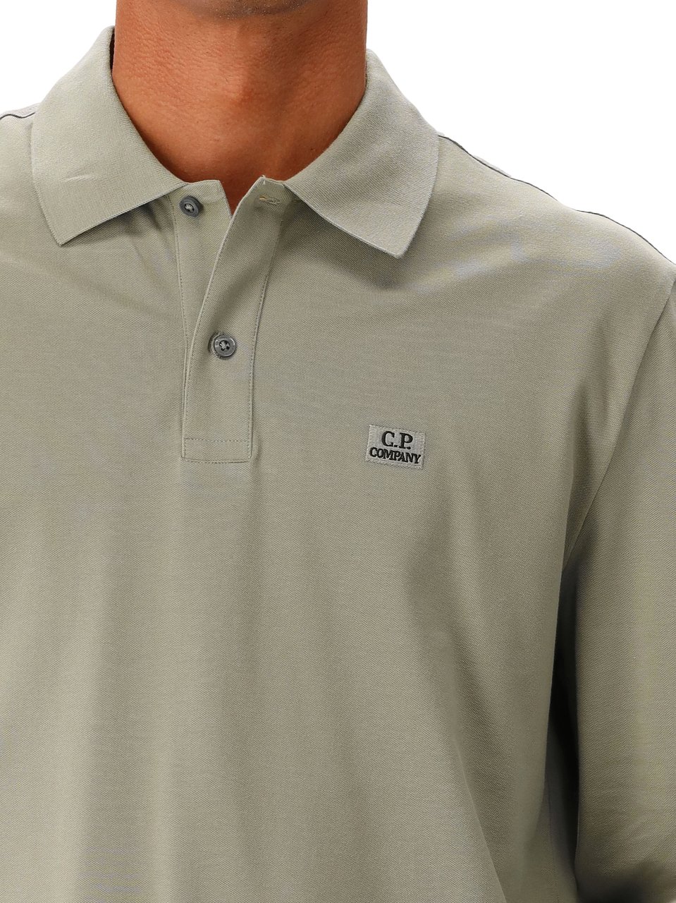 CP Company C.P. Company Longsleeve Polo Groen Stretch Piquet Groen