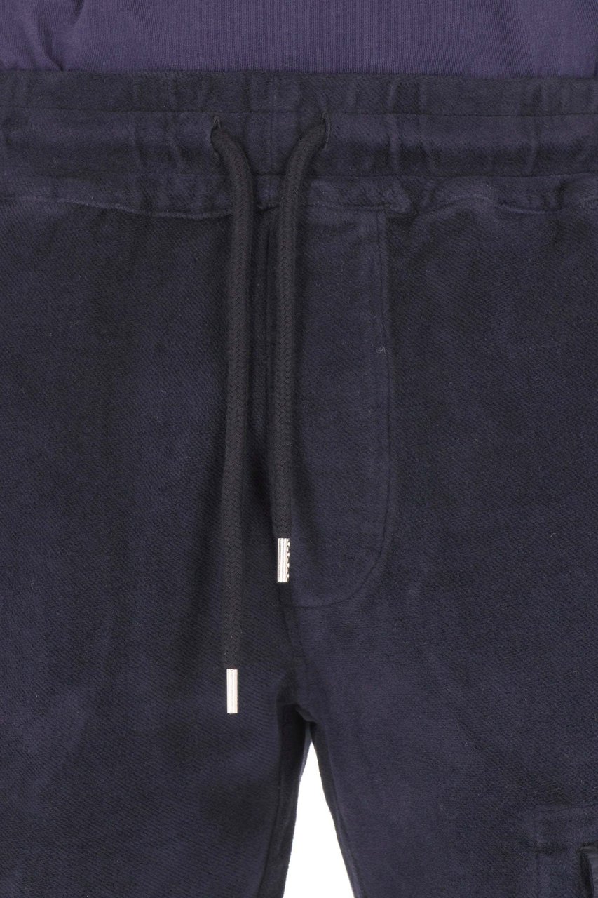 CP Company Relaxed Fit Brushed Cotton Pants with Logo Patch Zwart