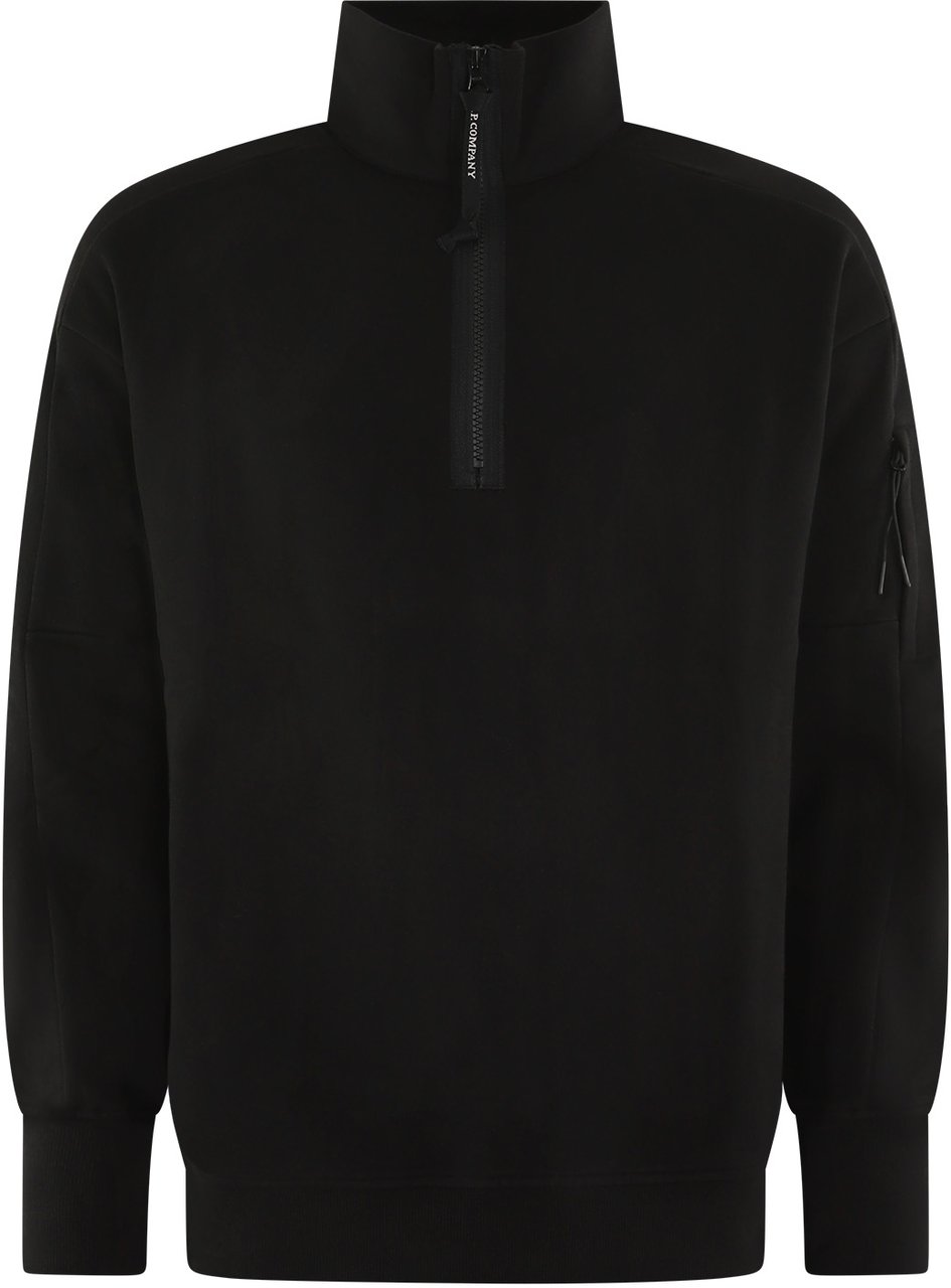 CP Company Heren Half-Zip Lens Sweater Zwart Zwart