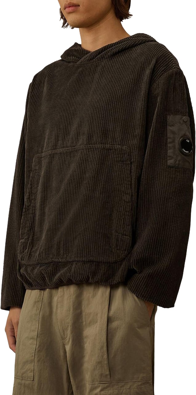 CP Company Heren Corduroy Zip Hooded Groen Groen