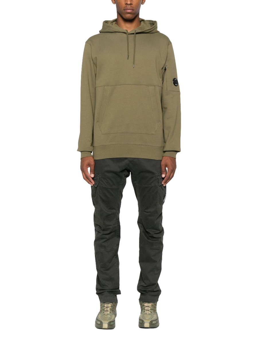 CP Company Brown Kangaroo Pocket Cotton Hoodie Bruin