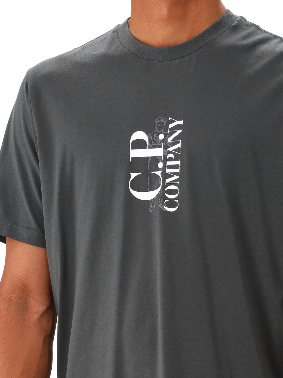 CP Company C.P. Company T-shirt Grijs Jersey 30/1 Groen