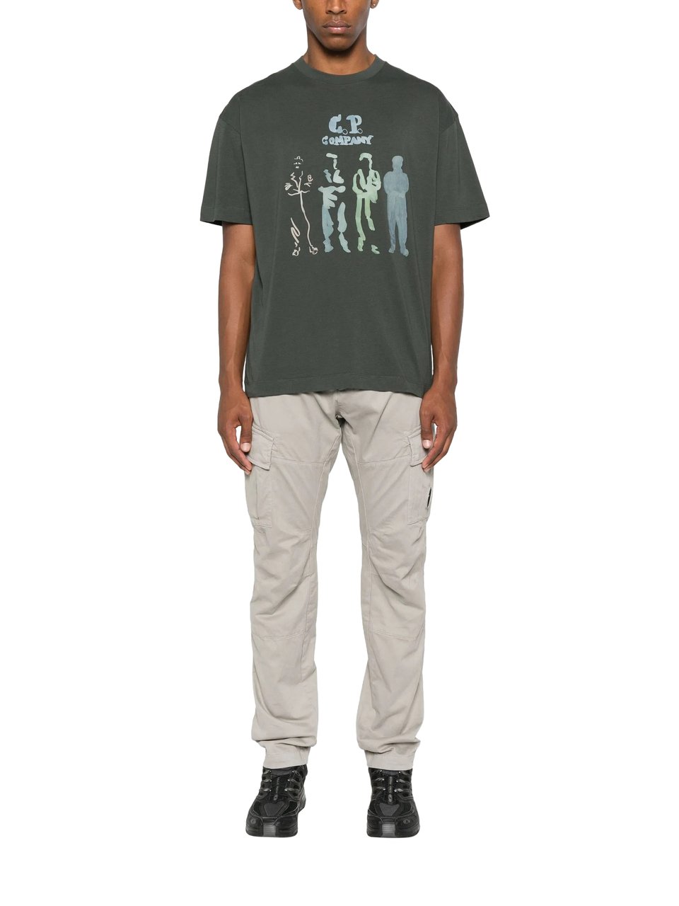 CP Company T-Shirts And Polos Dark Shadow Grijs
