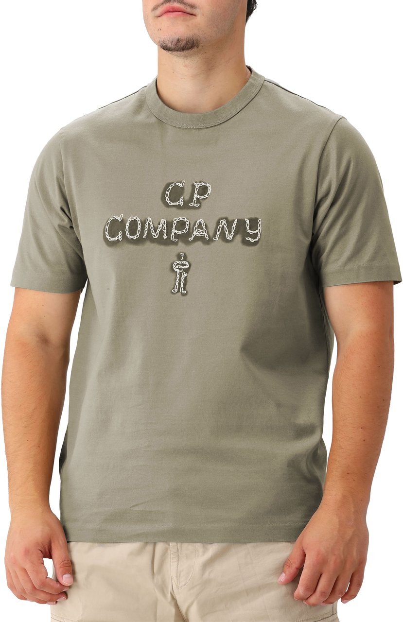 CP Company C.P. Company T-shirt Groen Mercerized Jersey 30/2 Twisted Groen
