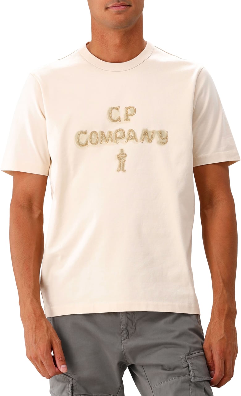 CP Company C.P. Company T-shirt Beige Mercerized Jersey 30/2 Twisted Beige