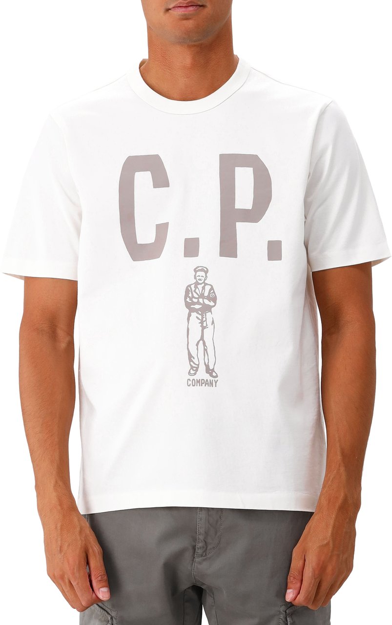 CP Company C.P. Company T-shirt Beige Mercerized Jersey 30/2 Twisted Beige