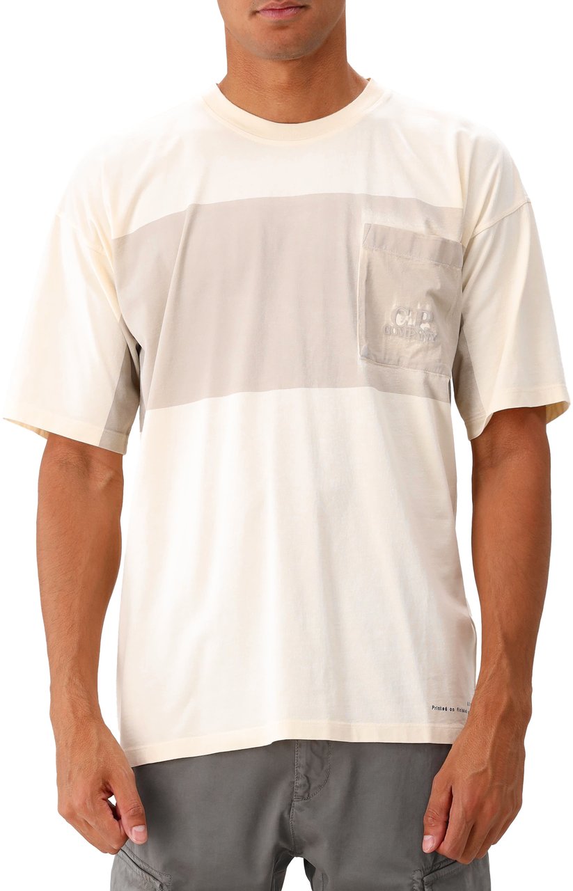 CP Company C.P. Company T-shirt Beige Jersey 24/1 Printed Beige