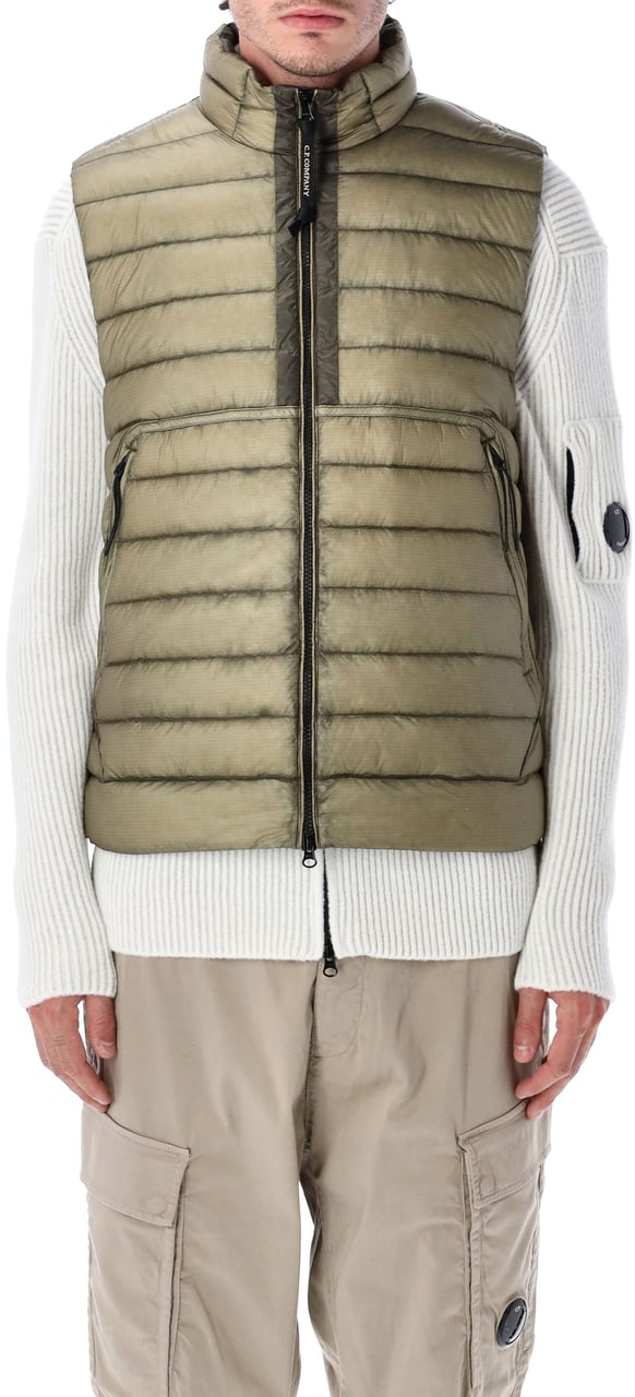 CP Company Dd Shell Light Puffer Vest Fallen Rock Taupe