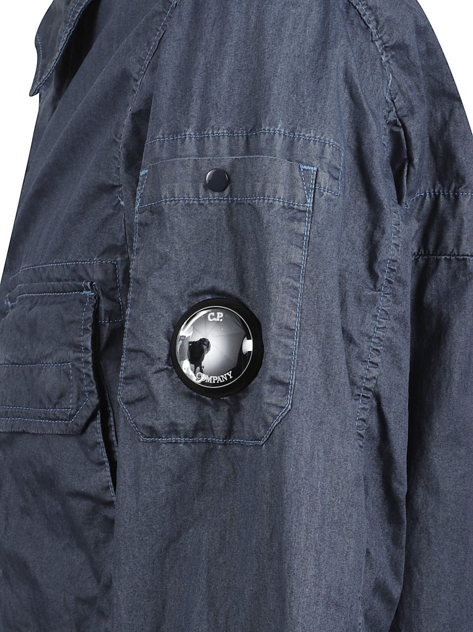 CP Company Structured Blue Jacket with Concealed Closure Zwart