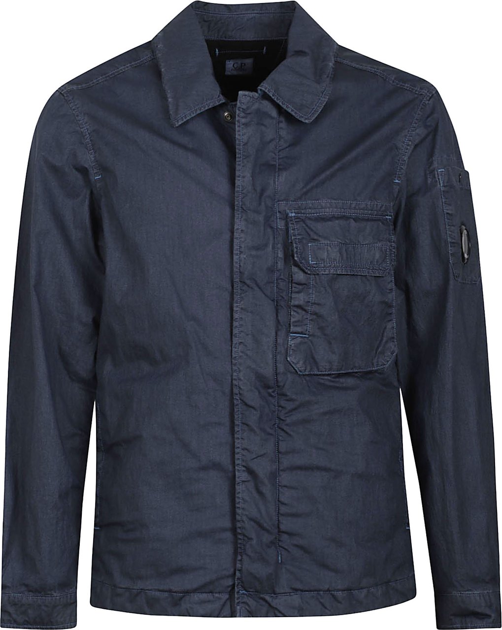 CP Company Structured Blue Jacket with Concealed Closure Zwart