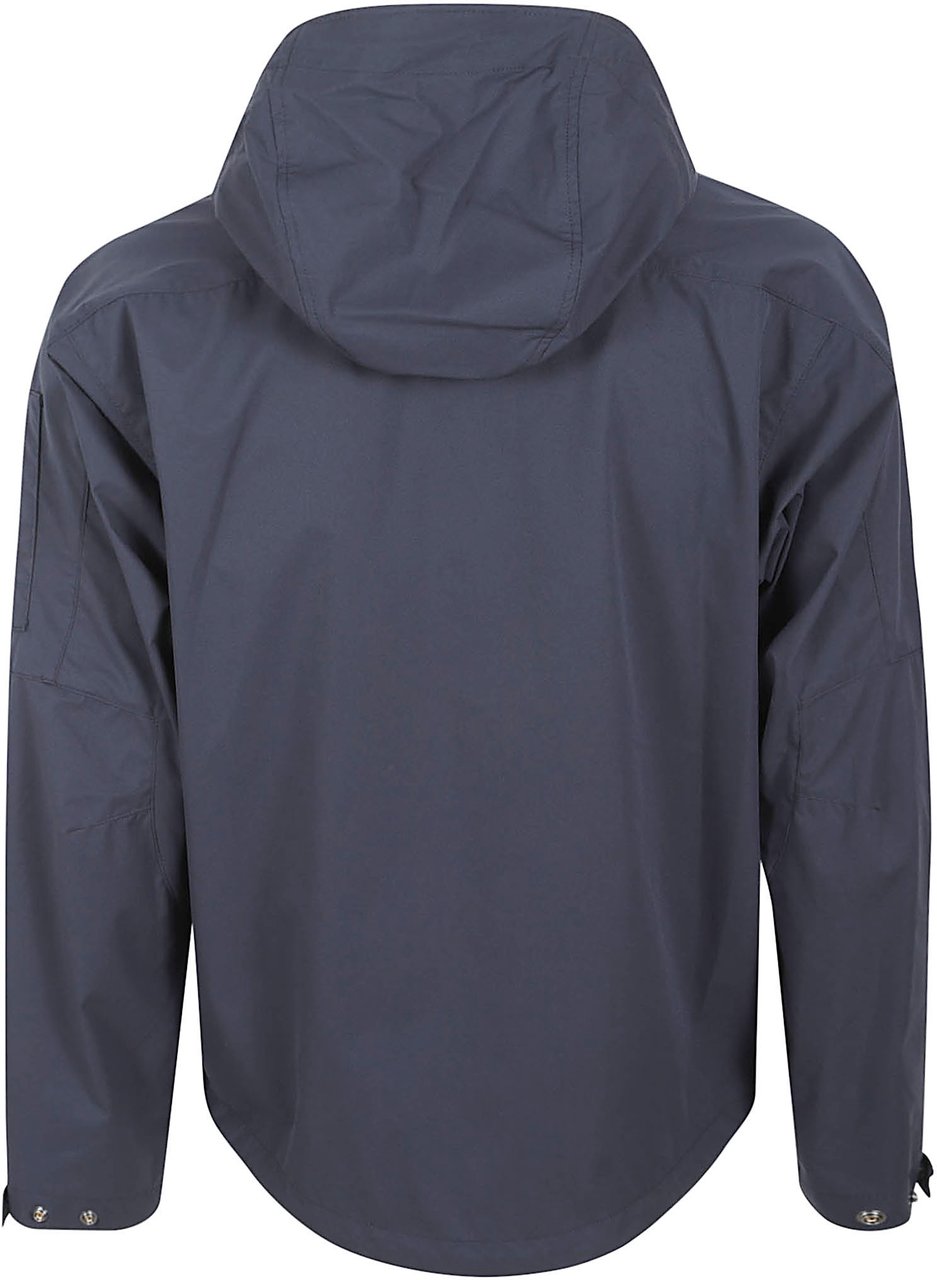 CP Company Minimalist Blue Hooded Jacket with Zipper Closure Grijs