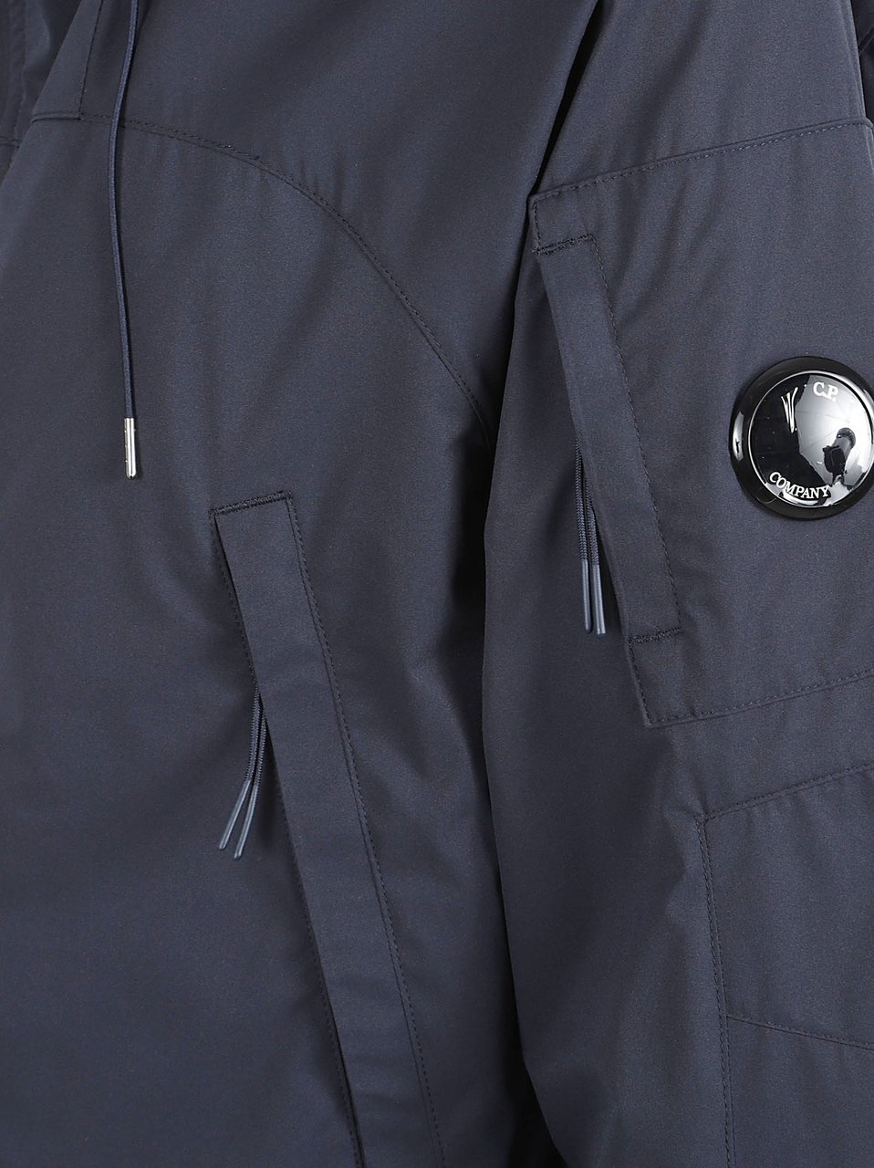 CP Company Minimalist Blue Hooded Jacket with Zipper Closure Grijs