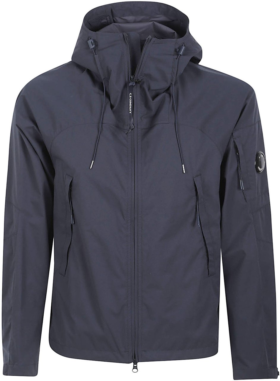 CP Company Minimalist Blue Hooded Jacket with Zipper Closure Grijs