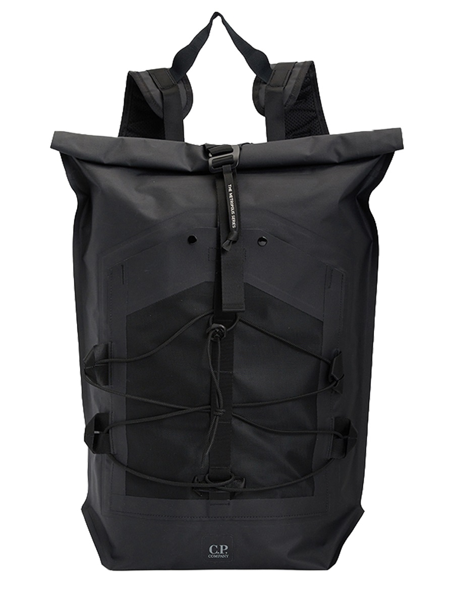 CP Company Roll-Top Buckle Polyamide Backpack Zwart