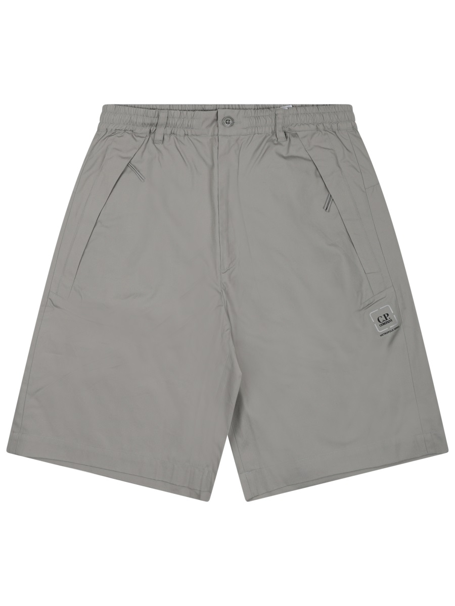 CP Company Metropolis Elastic Waistband Cotton Shorts Grijs