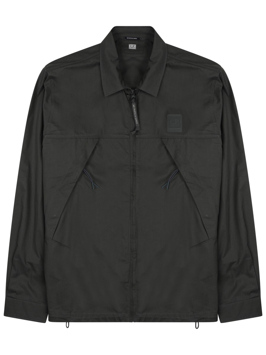 CP Company Metropolis Front Zipper Boxy Overshirt Zwart
