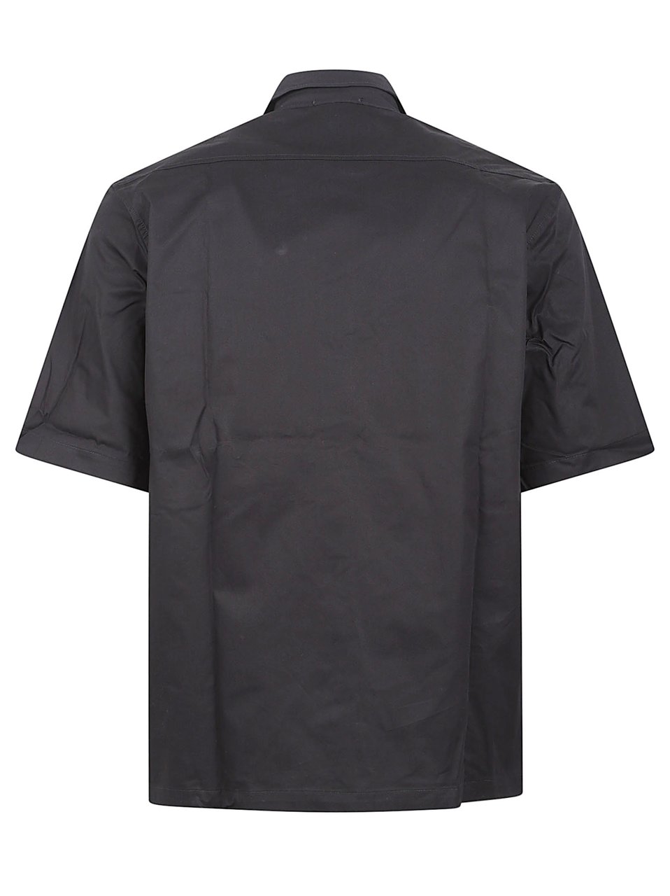 CP Company Short-Sleeved Shirt with Classic Collar and Functional Pockets Zwart