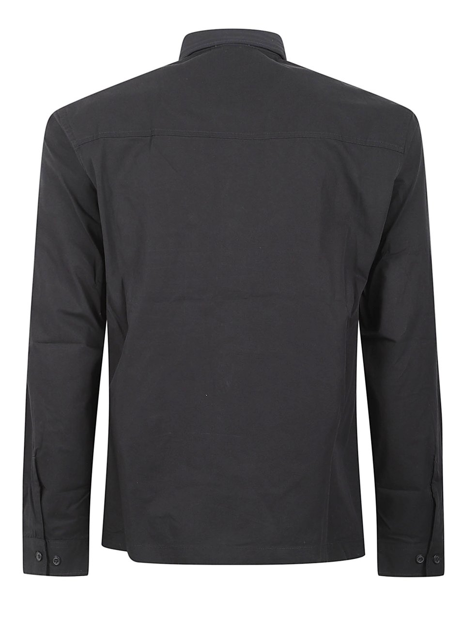 CP Company Structured Black Cotton Shirt with Classic Collar Zwart