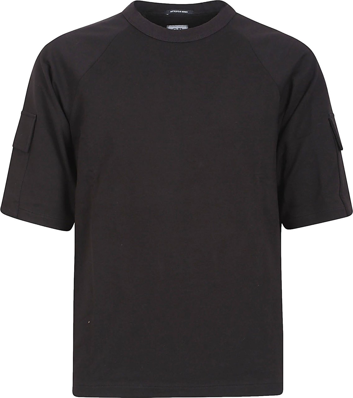 CP Company Boxy-Fit Black T-Shirt with Distinctive Patch Pocket Zwart