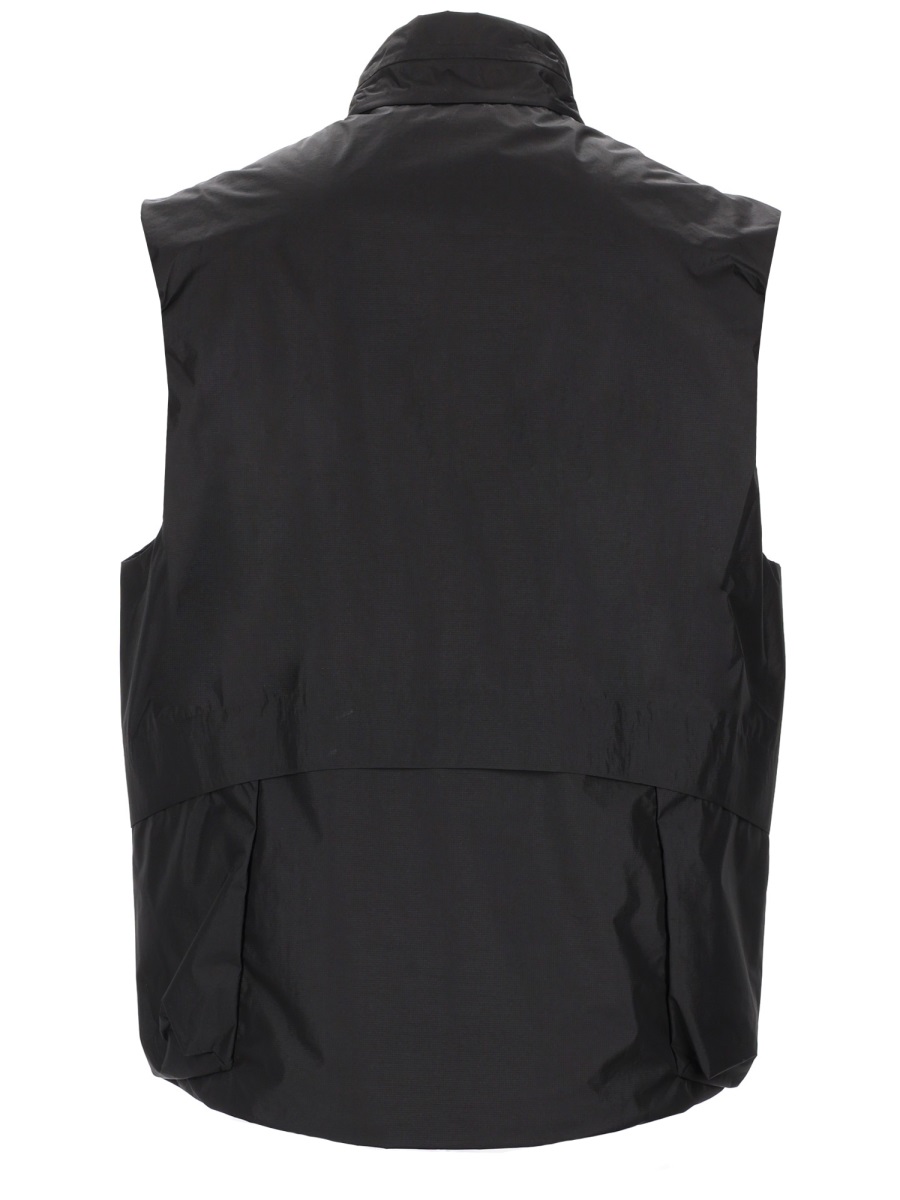 CP Company Logo Polyamide Zippered Vest Zwart