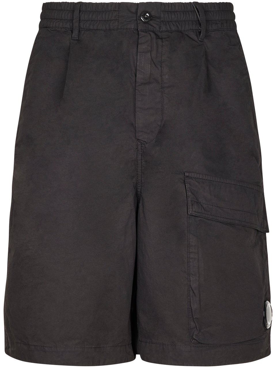 CP Company Boxy Black Shorts with Functional Lens Detailing Zwart