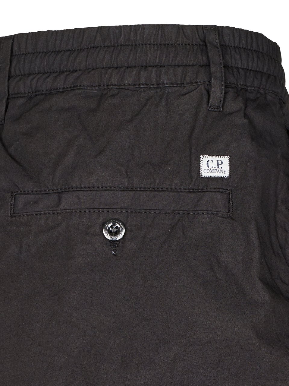 CP Company Boxy Black Shorts with Functional Lens Detailing Zwart