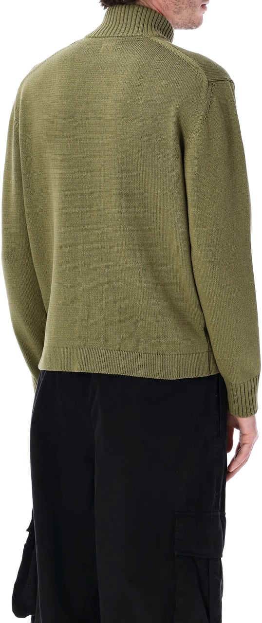 CP Company Knitwear Cardigan In Compact Cotton Verde Donkergroen