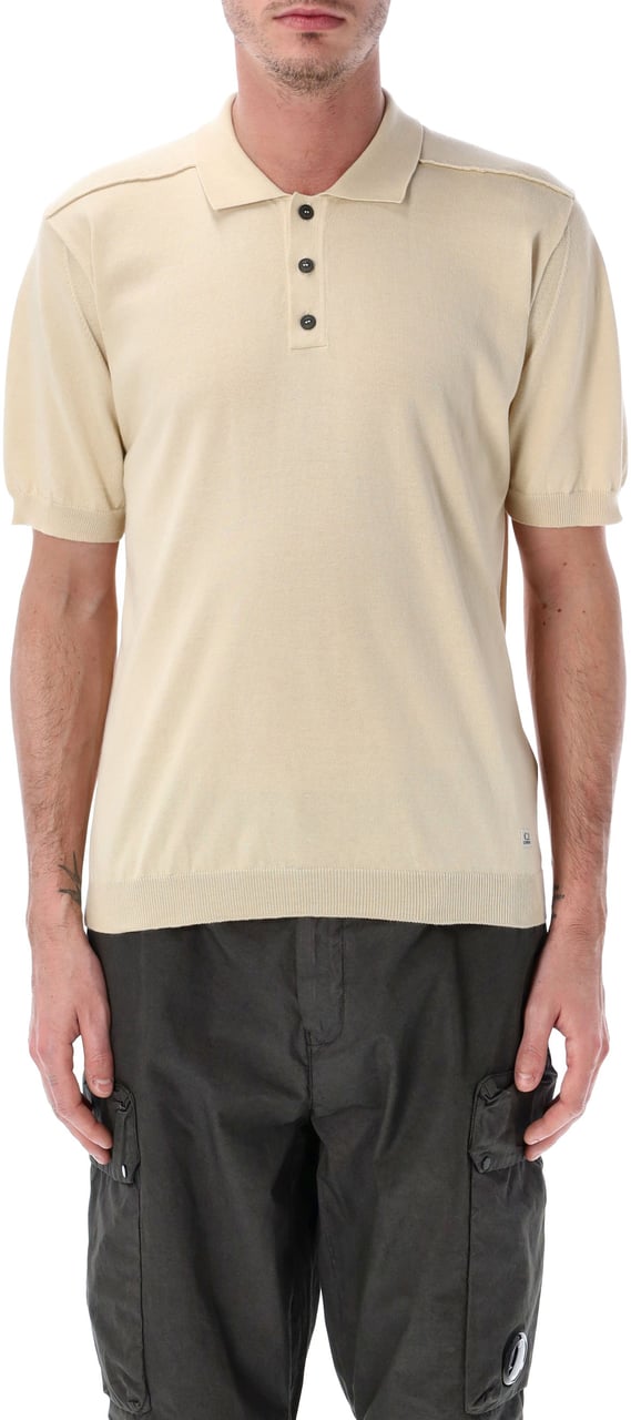 CP Company S/S Polo Sweater Beige Beige