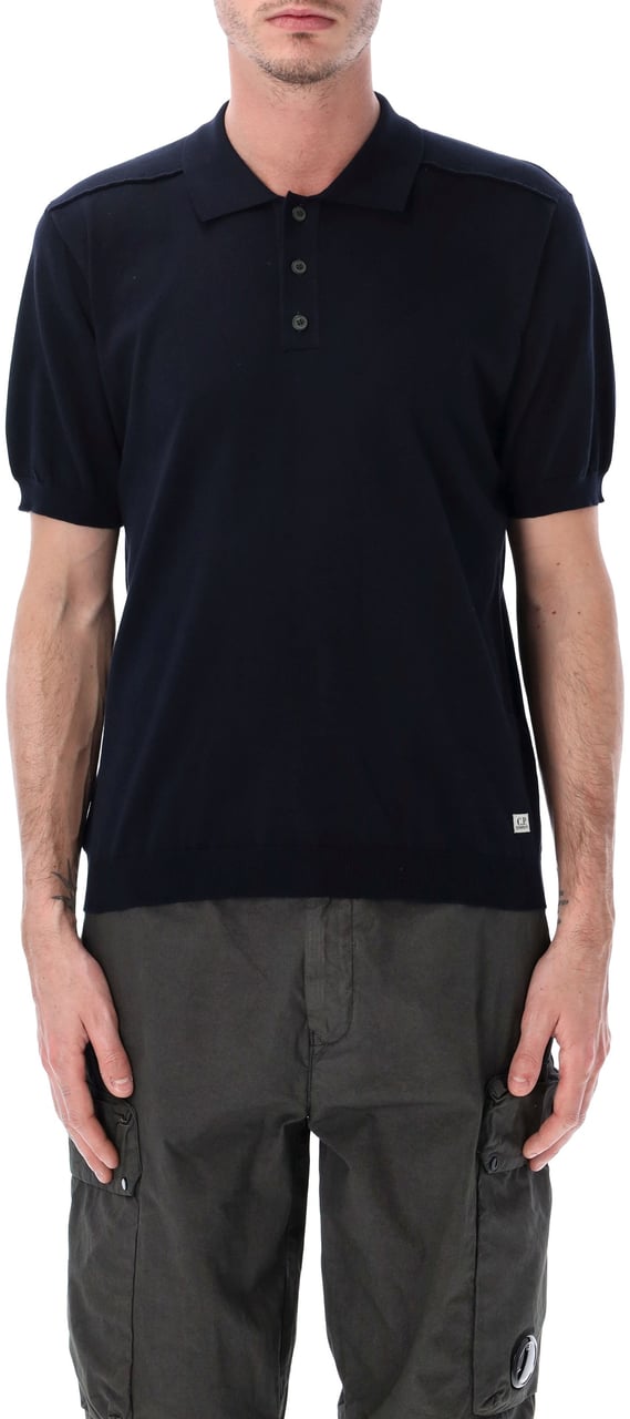 CP Company S/S Polo Sweater Blu Blauw