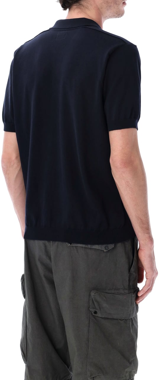 CP Company S/S Polo Sweater Blu Blauw