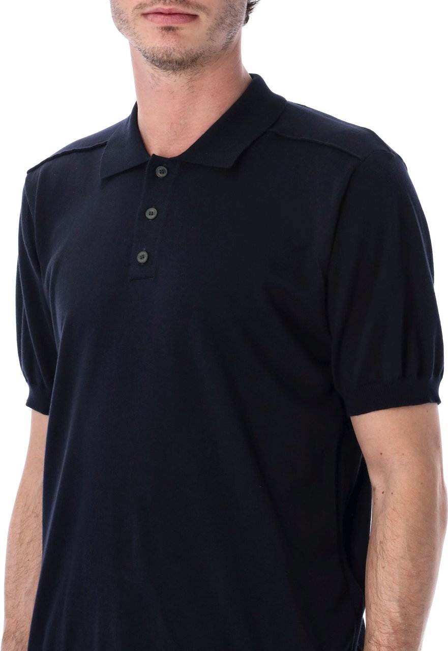 CP Company S/S Polo Sweater Blu Blauw