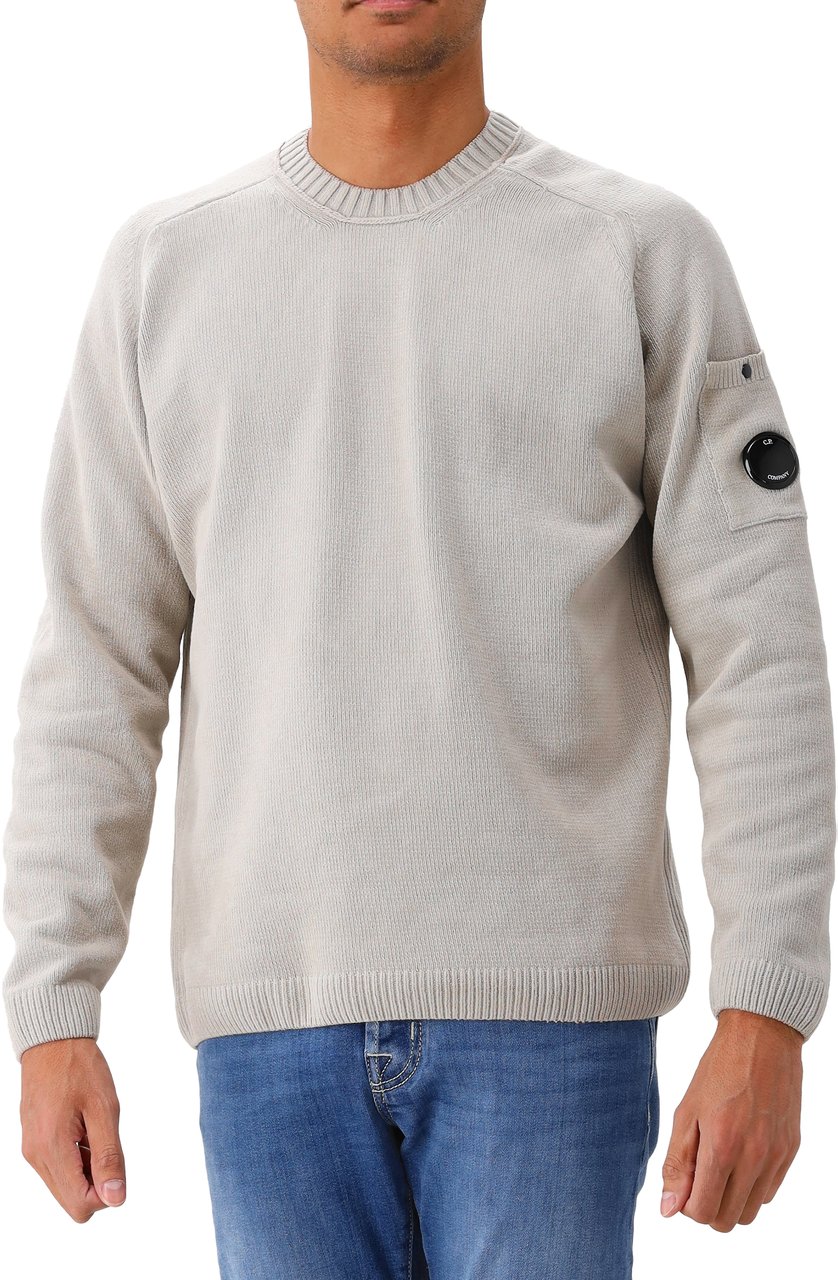 CP Company CP Company Gebreide Trui Grijs Crew Neck Lens Grijs