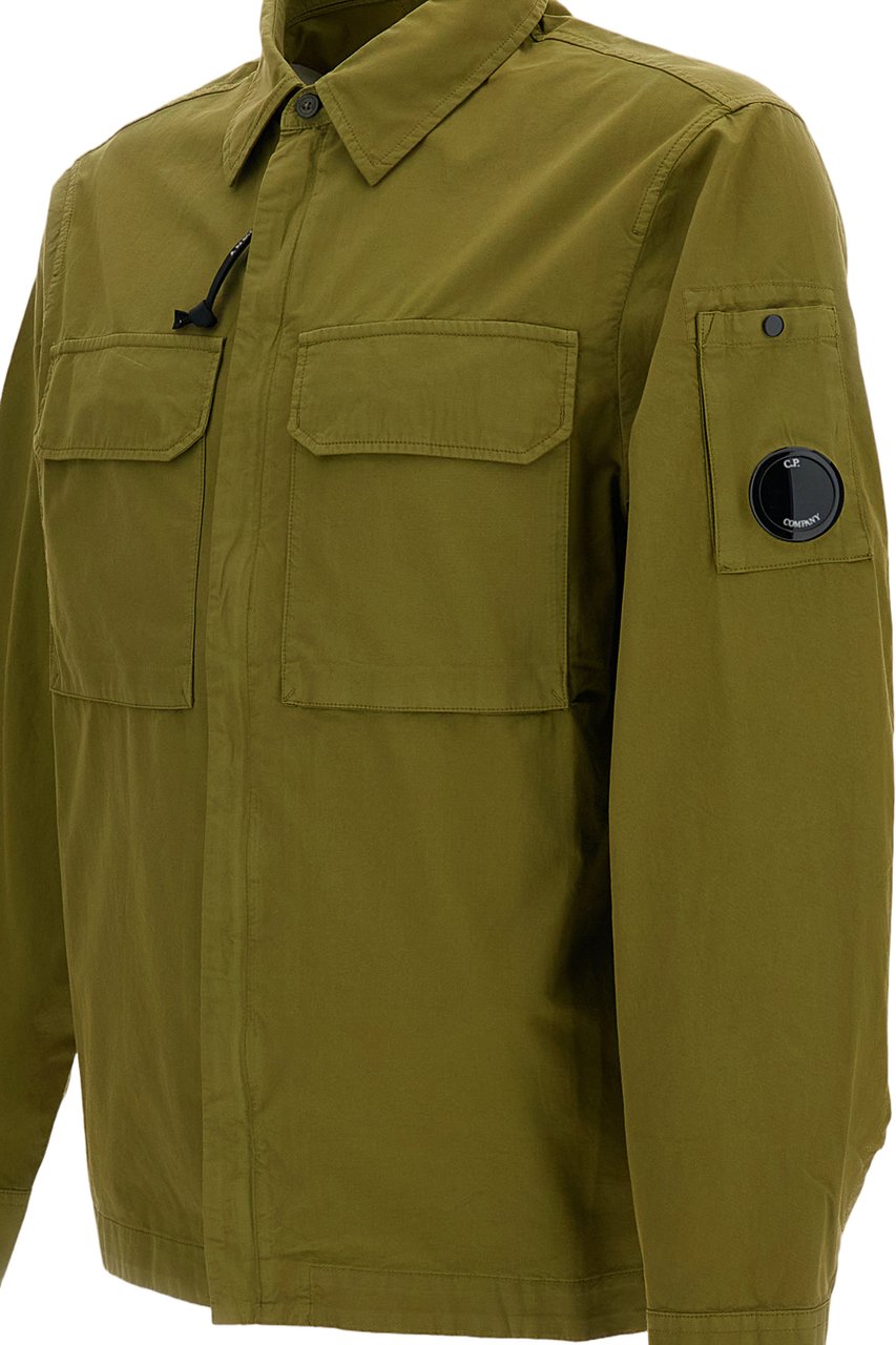 CP Company Green Zip Cotton Shirt Jacket Groen