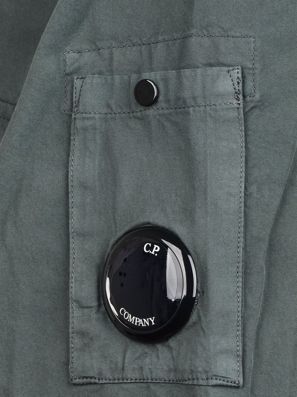 CP Company Organic Gabardine Zipped Lens Overshirt Grijs