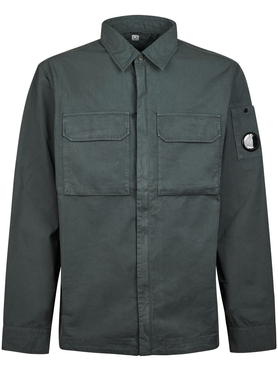 CP Company Organic Gabardine Zipped Lens Overshirt Grijs