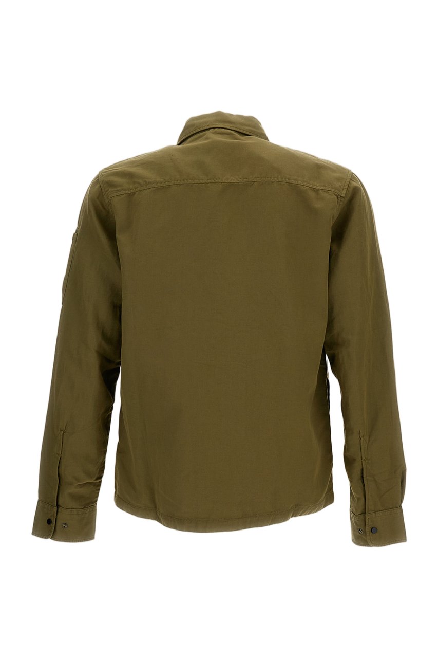 CP Company Oversized Organic Gabardine Zip-Up Shirt Groen