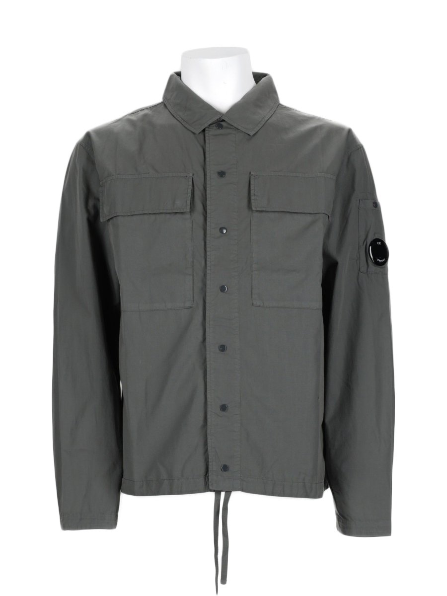 CP Company Neutrals Boxy Chest Flap Pockets Shirt Grijs