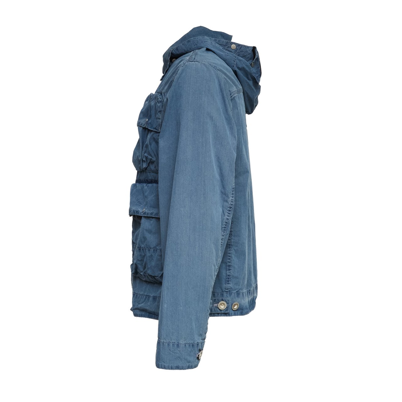 CP Company 50 Fili Bleached Goggle Hooded Jacket Blauw