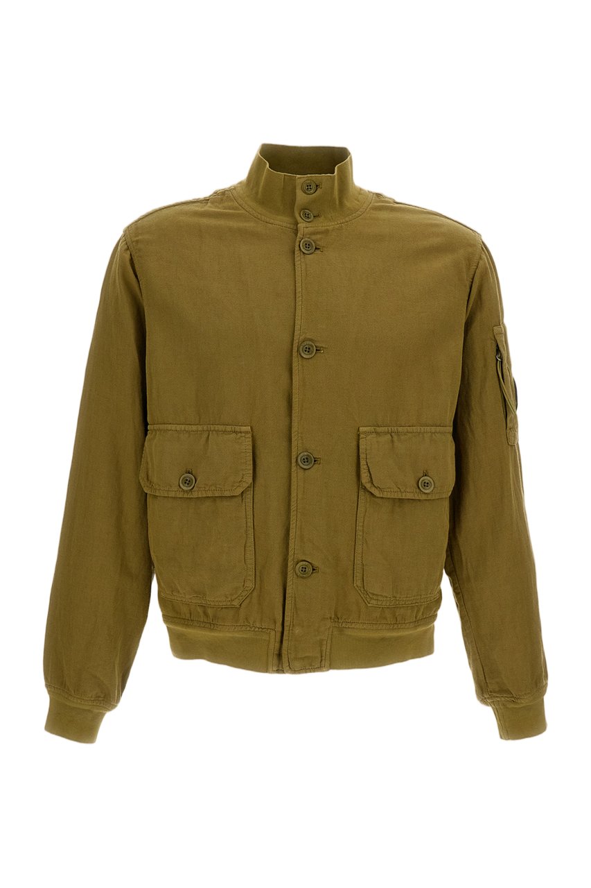 CP Company Linen Blend Jacket Groen