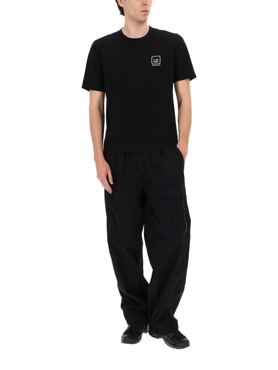 CP Company Metropolis Boxy Fit Patch Logo Cargo Pants Zwart